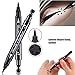 Double-Ended Eyeliner Heart/Flower/Moon/Satr Shape Stamp Pen, 4 Styles/Set Waterproof Long Lasting Eye Decoration Cosmetic Black Eyeliner Pencil