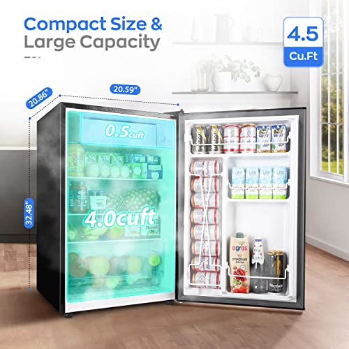 Upstreman 4.5 Cu.Ft Mini Fridge with Freezer, Single Door Small