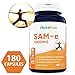 SAM-e 1000mg 180 Capsules (Non-GMO) - Same (S-Adenosyl Methionine) to Support Mood, Joint Health, and Brain Function - Extra Strength SAM e Pills - 250mg per caps