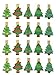 QTMY 20 Pcs Christmas Tree Wooden Clip Hanging Photos with Twine Halloween Decoration Supplies Favors (Christmas Tree)