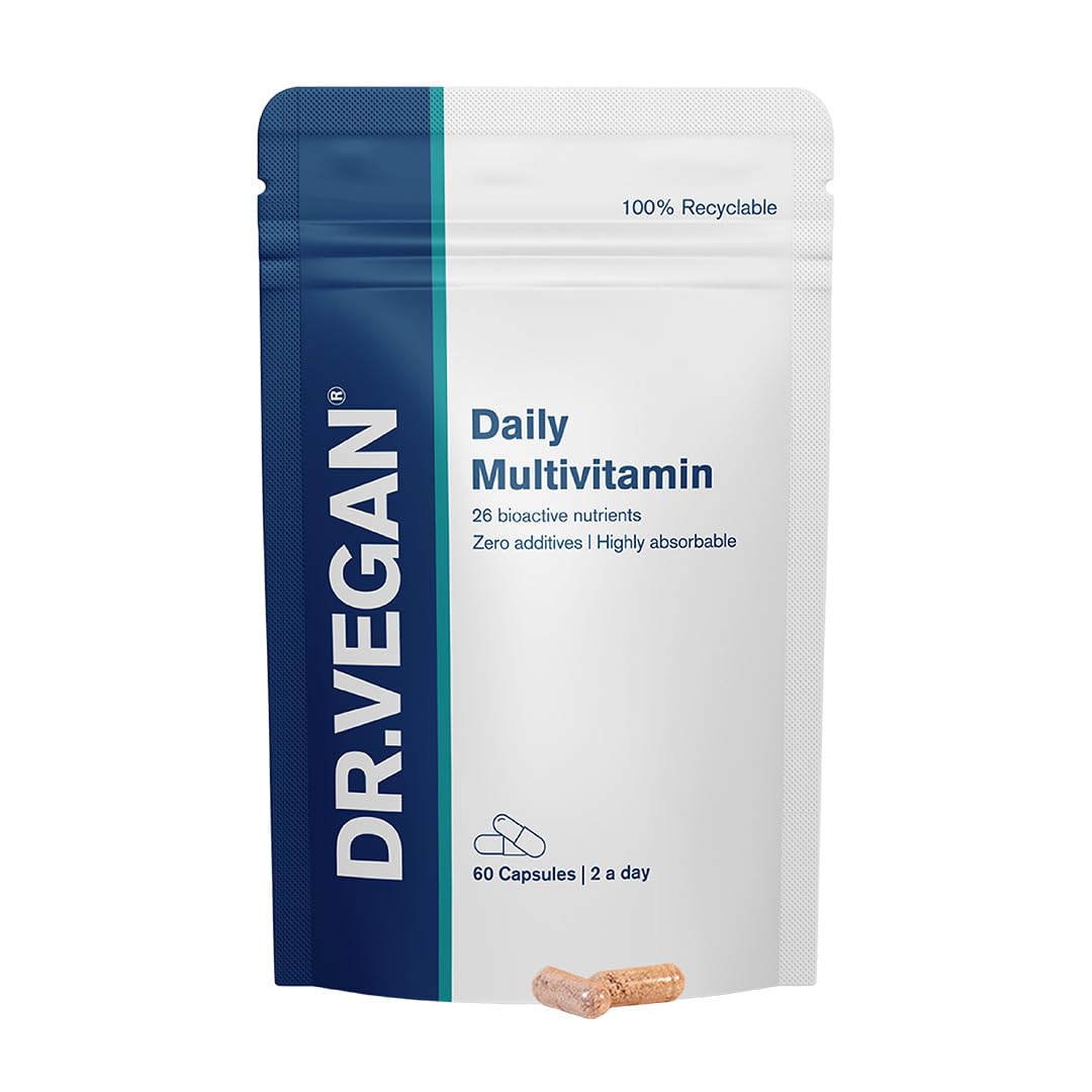DR.VEGAN Daily Multivitamin | Vegan Multivitamin | Energy, Hair, Skin, Nails, Mental Performance, Immune Health | 60 Capsules | Two-A-Day