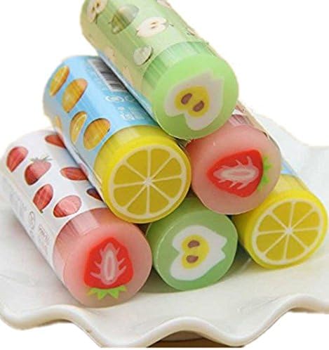 Set of 12 Cute Novelty Kawaii Art Fruit Erasers Bulk For Kids,School Classroom Rewards
