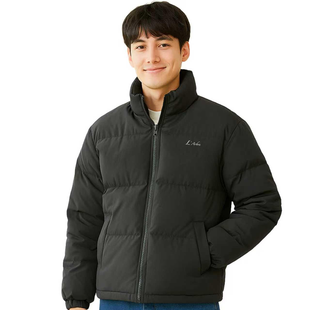 [ＬｉｌｙＮａ] 【ショート丈・防寒ダウンジャケット】軽量 高保温 中綿アウター メンズ レディース兼用 冬用 暖かい 通勤 通学 登山 キャンプ 旅行 アウトドア カジュアル 無地 撥水 軽量 コンパクト収納 折りたたみ 携帯便利 冬服 冬アウター (JP, アルファベット ジャスポ, M, ブラック)商品画像