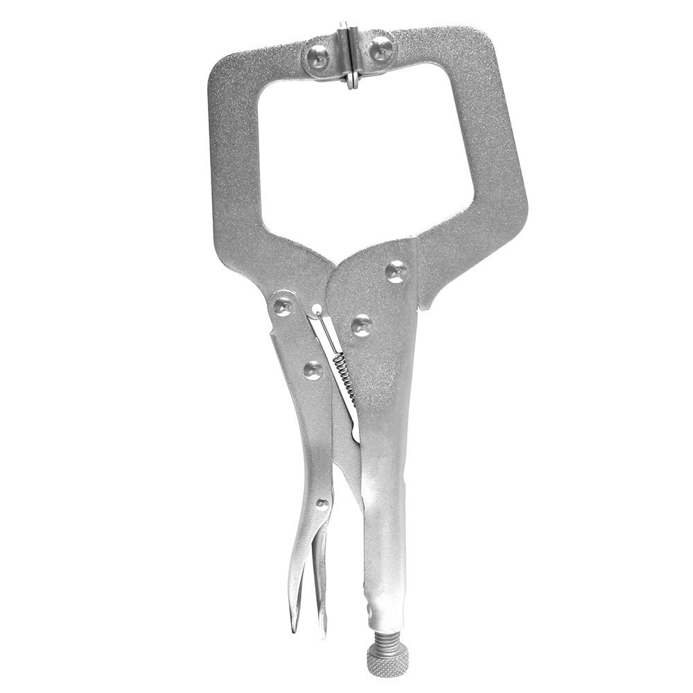 DEKTON DT20331 C Locking PLIER,Silver,6",150mm,Quick Release,Adjustable Screw,HARDERED Steel,PRECISON Teeth,Heavy Duty.