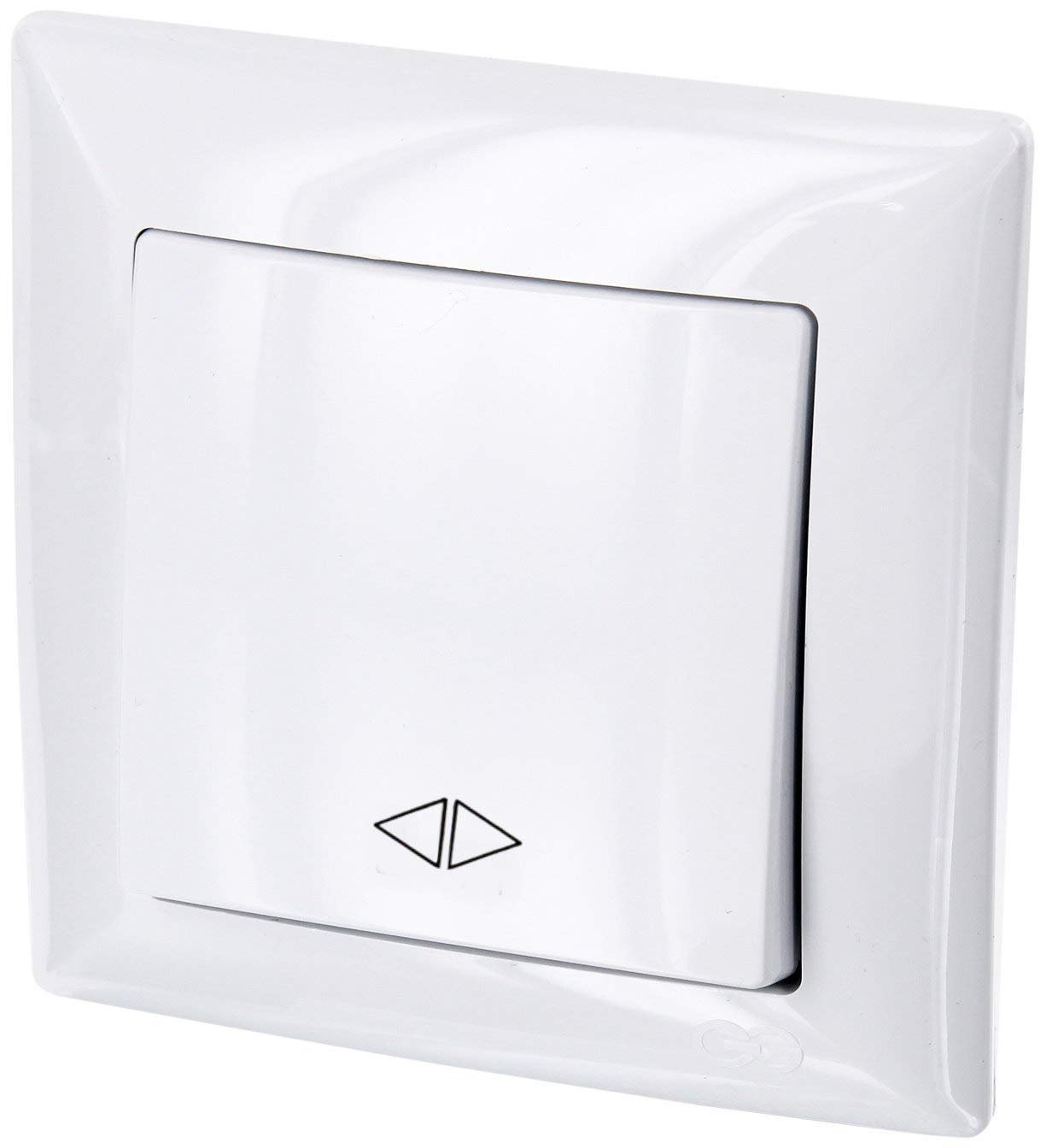 UP Cross Switch – All-in-One – Frame + Flush-Mounted Insert + Cover (Series G1 Pure White)