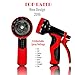 garDspo Garden Hose Nozzle, Best 9 Settings Hose Nozzle That fits USA Standard Garden Hose. Perfect Water Hose Nozzle for Garden, Washing Cars and Pets. (Red)