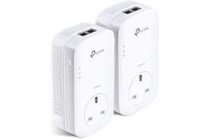 TP-LINK (TL-PA9020P KIT) AV2000 GB Powerline Adapter Kit, AC Pass Through, 2 Ports