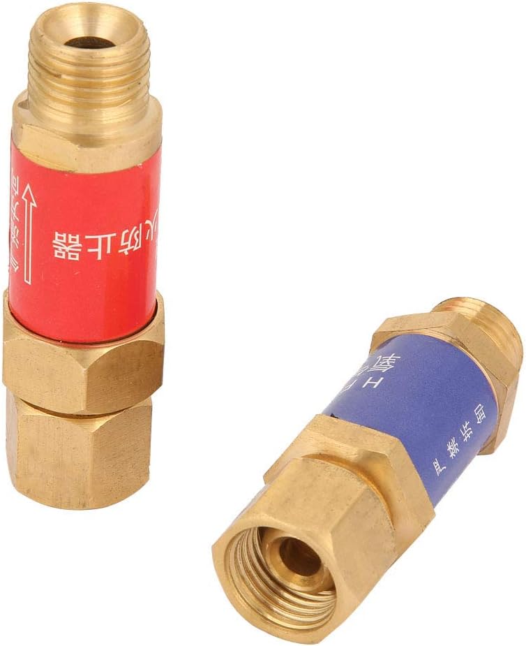 Jadeshay Flashback Arrestors,Oxygen Acetylene Flashback Arrestors Set,1 Pair Oxygen Acetylene Check Valve Flashback Arrestor Regulator End(Oxygen & Fuel Gas) M16*1.5 HF-2