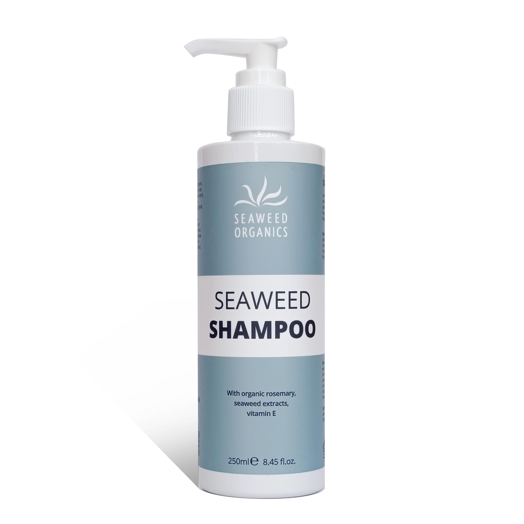 SEAWEED ORGANICS - Seaweed Shampoo, Vegan certified, Organic Scottish seaweeds, Rosemary, Vitamin E, No SLS or Parabens, Submit Cosmetic Product Notification in the UK, 250ml, DIANA DRUMMOND