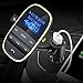 Nulaxy Bluetooth Car FM Transmitter Audio Adapter Receiver Wireless Handsfree Voltmeter Car Kit TF Card AUX USB 1.44 Display Sleep Play Mode - KM20 Golden