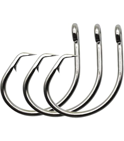 45pcs Big Game Tuna Circle Hook Stainless Steel Saltwater Fishing Hooks 8/0-12/0