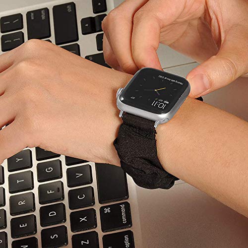 LOBKIN compatible with Apple Watch Band Series SE 6 5 4 3 2 1 Scrunchies 38mm/40mm/42mm/44mm Soft Elastic Strap iWatch Cloth Pattern Printe Fabric Wristband Bracelet Women Cute Sport Replacement Bands