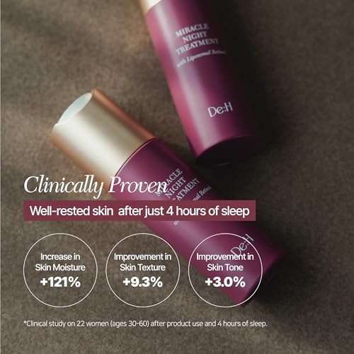 De:H Miracle Night Treatment with Liposomal Retinol, Melatonin & Peptides | Intensive Serum | Premium K-Beauty Derma Skincare | Firming, Fine Lines & Radiant Glow | 1.01 Fl Oz (30ml)