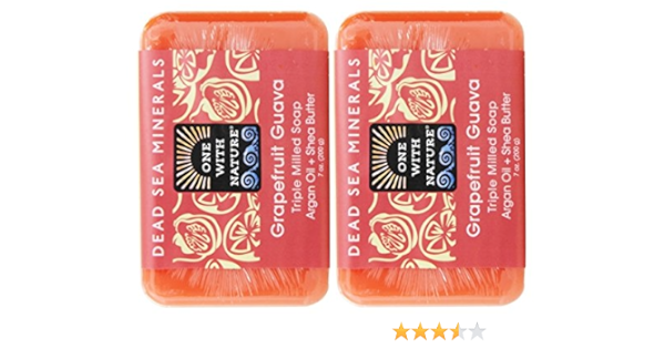 Amazon Com One With Nature Grapefruit Guava Soap Pack Of 2 With Dead Sea Minerals Argan Oil And Shea Butter 7 Oz Each Beauty