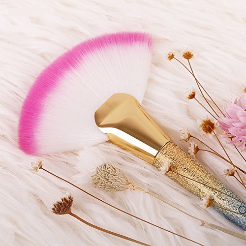 Professional Large Fan Makeup Brushes, Portable Face Highlighting Make Up Brushes Bronzer Cheekbones Brush Cosmetic Make Up Tool (Fan Brush)