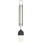 KitchenCraft Professional Nylon Bristle Pastry Brush for Basting and Glazing, Stainless Steel, 20 cm, Silver