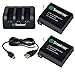 Smatree 1290mAh Replacement Battery Compatible for GoPro Hero 4 Action Camera(Pack of 2) Bundle with 3-Channel Charger and USB Cord
