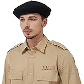JH JOEJERRY Wool French Beret Hat for Men & Women -Solid Color Military Style Unisex Cap Large Size