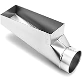 Flutesan 4 x 10 x 4 in Rectangular Duct End Boot Galvanized Floor Duct Boot | 90 Degree Rectangular to Round HVAC Transition, 4&rdquo; Round to 10&rdquo; x 4&rdquo; Vent Adapter, 30 Gauge