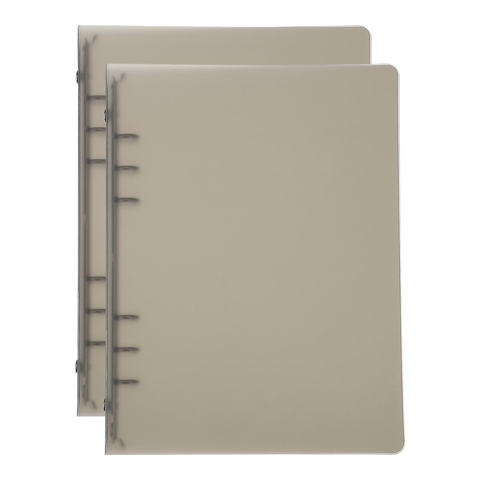 Patikil A5 Binder Covers, 2 Pcs PP Round Ring Binders with Frosted Finish for Meeting Notebooks, Brown