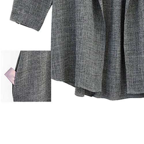 Sumen Womens Long Cloak Jackets Loose Overcoat Pluse Size Cardigan (XXXL, Gray) - Thumbnail 5