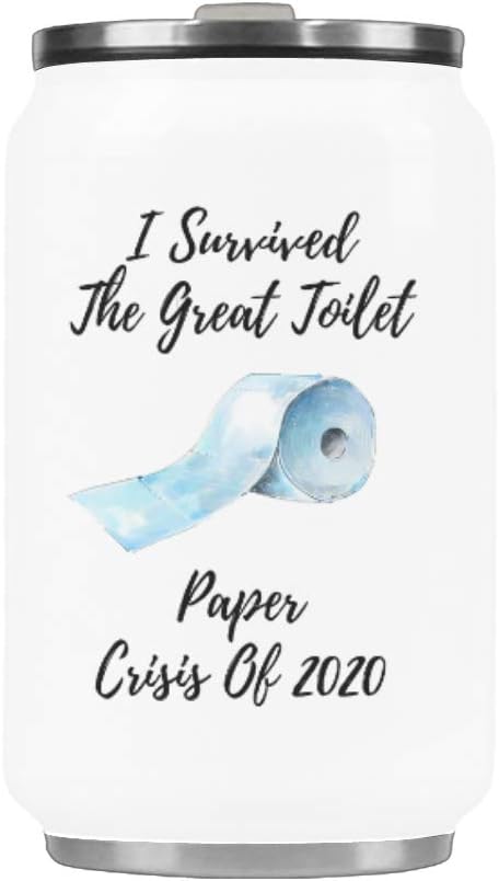 I Survived The Great Toilet Paper Crisis Of 2020 Mug Water Bottle Stainless Steel Travel Mug Vacuum Insulated Coffee Beer Cup - 10.3 OZ