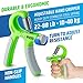 HerculesGrip Hand Grip Strengthener Forearm Grip Workout Kit - 6 Pack - Adjustable Hand Gripper Resistance Range of 22-88lbs, Finger Exerciser, Finger Stretcher & Exercise Ring + HD Video Manual