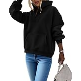 CHICME Women's Oversized Sweatshirts Half Zipper Long Sleeve Pullover Tops Casual Mock Neck Drop Shoulder Fall Shirts