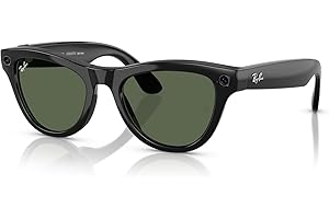 Ray-Ban Meta (Gen 1), Skyler, Shiny Black | Smart AI Glasses for Men, Women — 12 MP Ultra-Wide Camera, Open-Ear Speakers for Audio, Video Recording and Bluetooth — Green Lenses — Wearable Technology