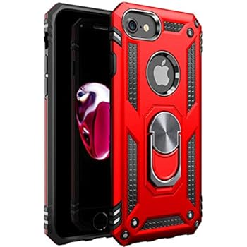 Amuoc iPhone 7 Case | iPhone 8 Case [ Military Grade ] 15ft. Drop Tested Protective Case | Kickstand | Compatible with Apple iPhone 8 / iPhone 7 - RED, askhc-002