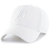 47 Brand MLB White White Primary Logo Clean Up Adjustable Baseball Cap Hat, Adult One Size Fits All