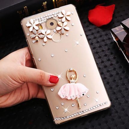Case for Huawei Mate 8, CoverProof Hard PC Phone Shell Fashion Transparent Back Protective Sleeve Phone Cover Luxury Glitter Diamond Peacock/Flower/Bellat Girl/Cat Pattern Phone Case-Pattern 3