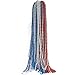 Mardi Gras Beads for 4th of July in Red, Silver, and Blue (32 Inches, 72-Pack)