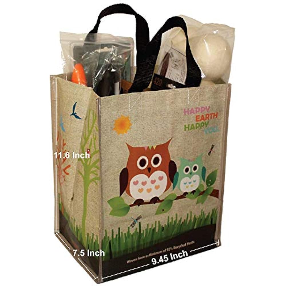 EcoJeannie Super Strong Laminated Mini Woven Reusable Shopping Tote Bag