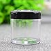 TOPWEL 10PCS 20 Gram Refillable Black Plastic Screw Cap Lid with Clear Base Empty Plastic Container Jars for Nail Powder Bottles Eye Shadow Container Lot Powder Container
