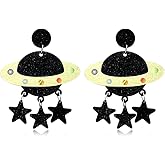 Unique Handmade Creative Acrylic Planet Universe Drop Dangle Earrings Chic Lightweight Creative Acrylic Drop Dangle Earrings For Women Jewelry Gifts