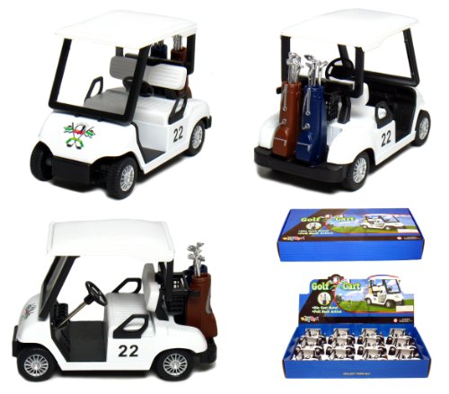 Box of 12 White Golf Carts, 4Ãƒâ€šÃ‚Â½ Die-cast Metal with Pull Back n Go Action. by Box of 12 Die-cast Vehicles