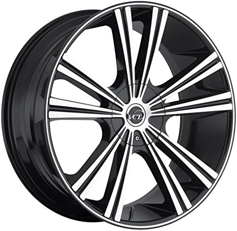 VCT V71 Monza Black Machined 20x8.5 5x108 5x114.3 +40 Offset Wheel Rim