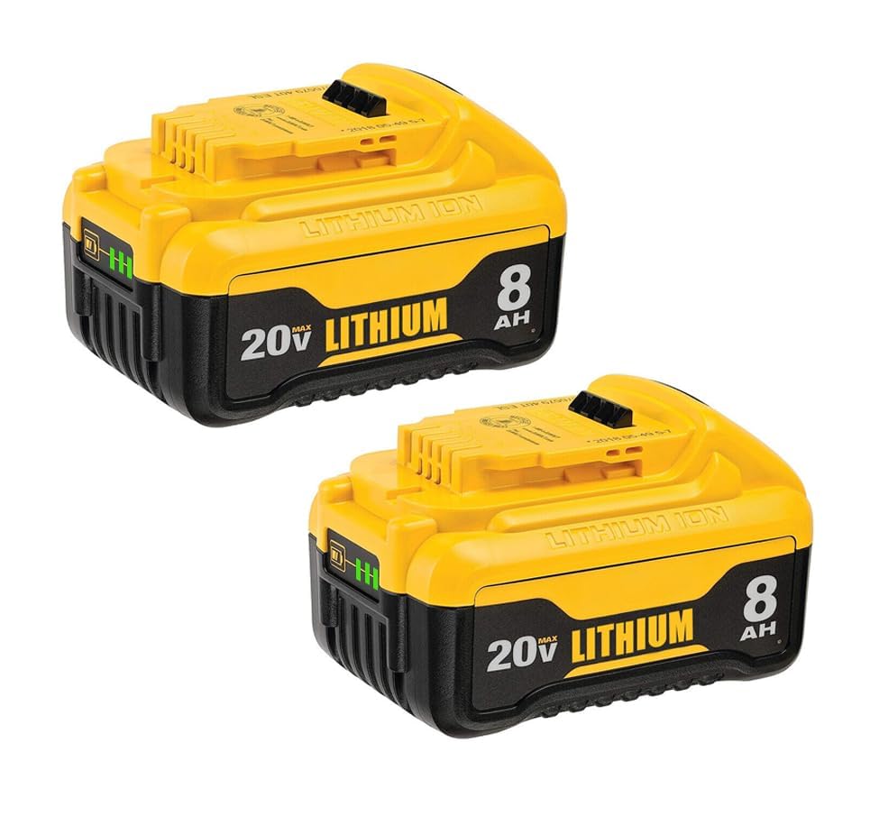 Photo 1 of 8000mAh 2Packs Replacement for Dewalt 20v Max Battery Lithium Compatible with Dewalt DCB207 DCB206 DCB203 DCB201 DCB205 and Cordless Power Tools and Chargers                                                                                                  