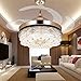 COLORLED Invisible Ceiling Fans Living Room Remote Control Fan Lights Bedroom Simple Modern Retractable Belt LED Mute Electric Fan Chandeliers (42-Inch)