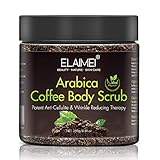 100% Natural Arabica Coffee Body Scrub with Dead Sea Salt, Treat Uneven Skin tones, Sun Spots, Dull Sin, Help Brighten Skin Deep Skin, Butt and legs Exfoliator with Caffeine- Portable Packaging 8.8 oz