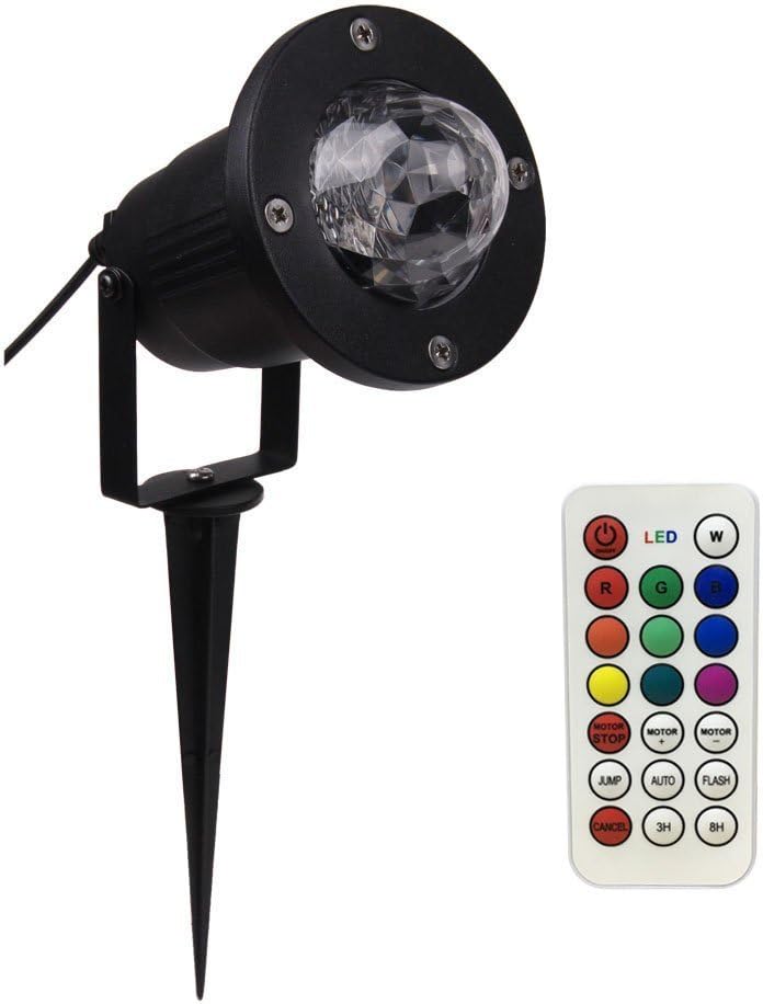StarLights Waterproof Water Wave LED Light Projector with 7 Colors, Remote Control - Light Decoration for Outside or Inside Your House, for Holidays, Parties, Dances, Etc.