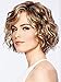 ELIM Short Blonde Wigs for White Women Curly Wavy Synthetic Female Hair Wig Full Wigs with Wig Cap Z118