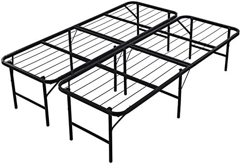 Platform Bed 17" H Steel Frame Heavy Duty Foldable Bedroom Storage King Size # 642