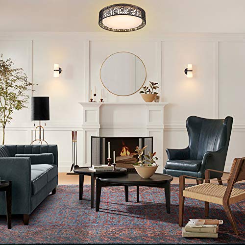 Flush Mount Lighting Fixtures, VICNIE 14inch 20W 1400 lumens LED Round Ceiling Lights, 3000K Warm White, Oil Rubbed Bronze Finished (Metal Body and Acrylic Shade) - Thumbnail 5