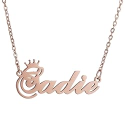 SKQIR Personalized Name Necklace Rose Gold