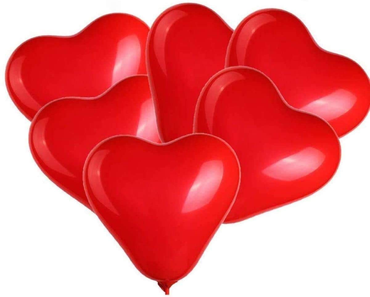 50PK Red Heart Shape Balloons -Valentines, Wedding, Birthday Decorations