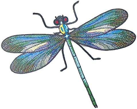 24x20 cm/10x8 inches Patches Pack Hand Iron On Sewing On Embroidered Patch Clothes Stickers Garment DIY Apparel Appliques Decal Sticker (Dragonfly)