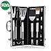 DISCOBALL BBQ Grill Tools Set, Stainless Steel Utensils with Aluminium Case 9 Barbecue Accessories, Outdoor Grilling Kit for Dad