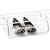 mDesign Wire Shelving Organizer, Closet or Pantry Hanging Storage Bin - Large, Clear